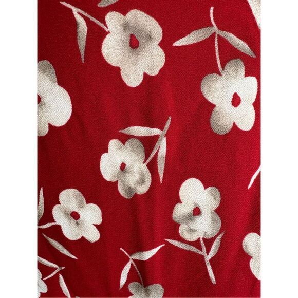 Causal Corner women’s size 12 high waisted 90s red cream floral skirt button up - Picture 5 of 5